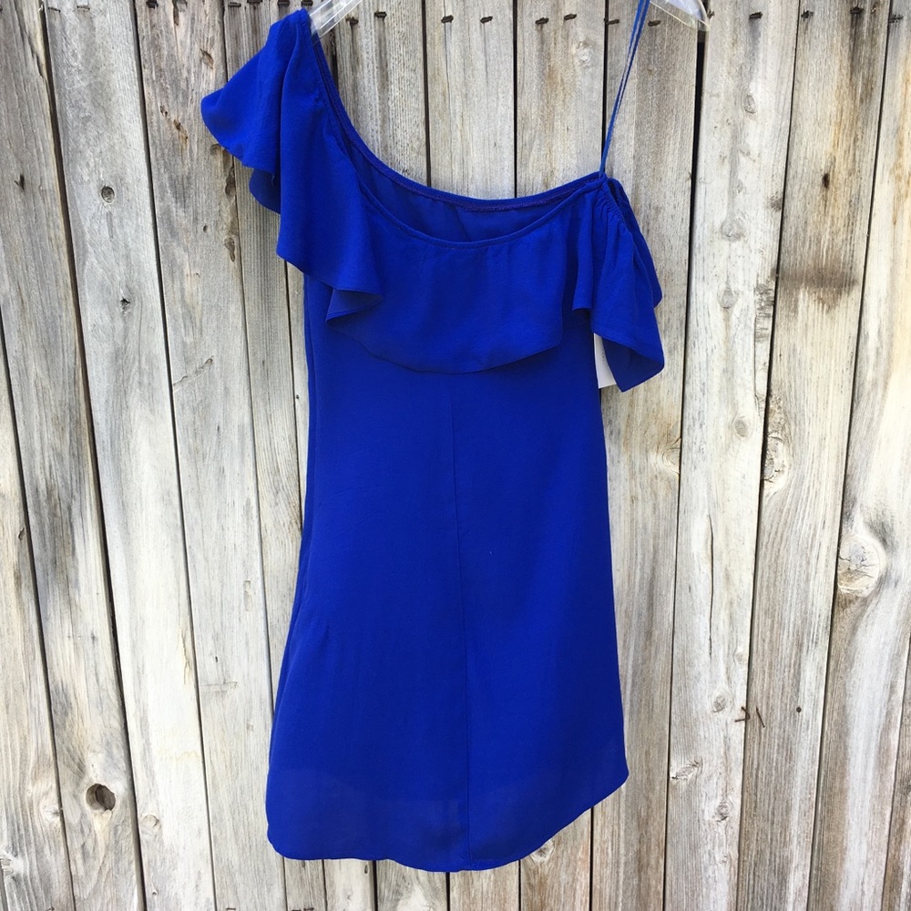 NWT Astr One Shoulder Dress Blue - Picture 5 of 8